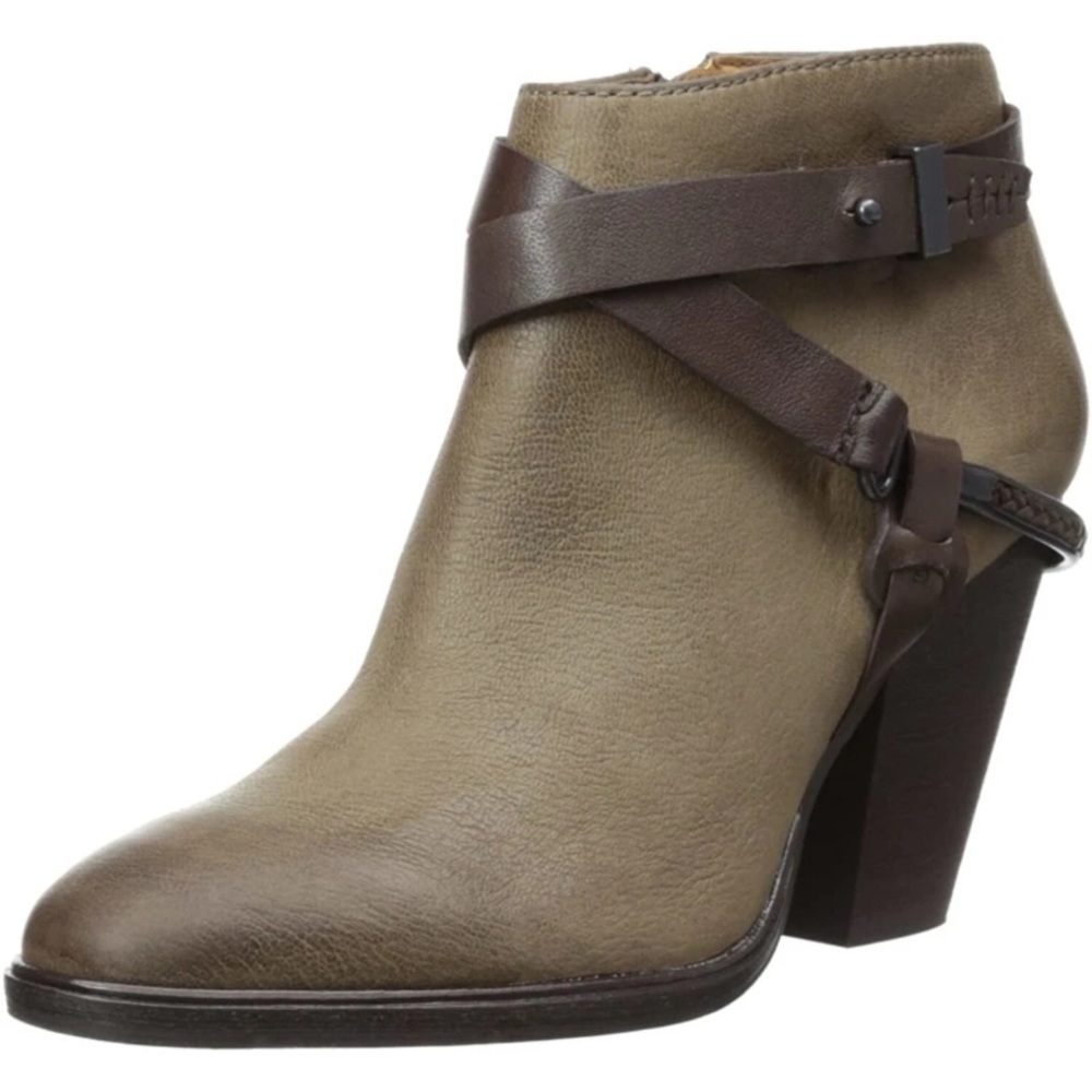 Dolce Vita Womens Brown Harness Push-Pin Harlene Leather Ankle Booties Size 8.5